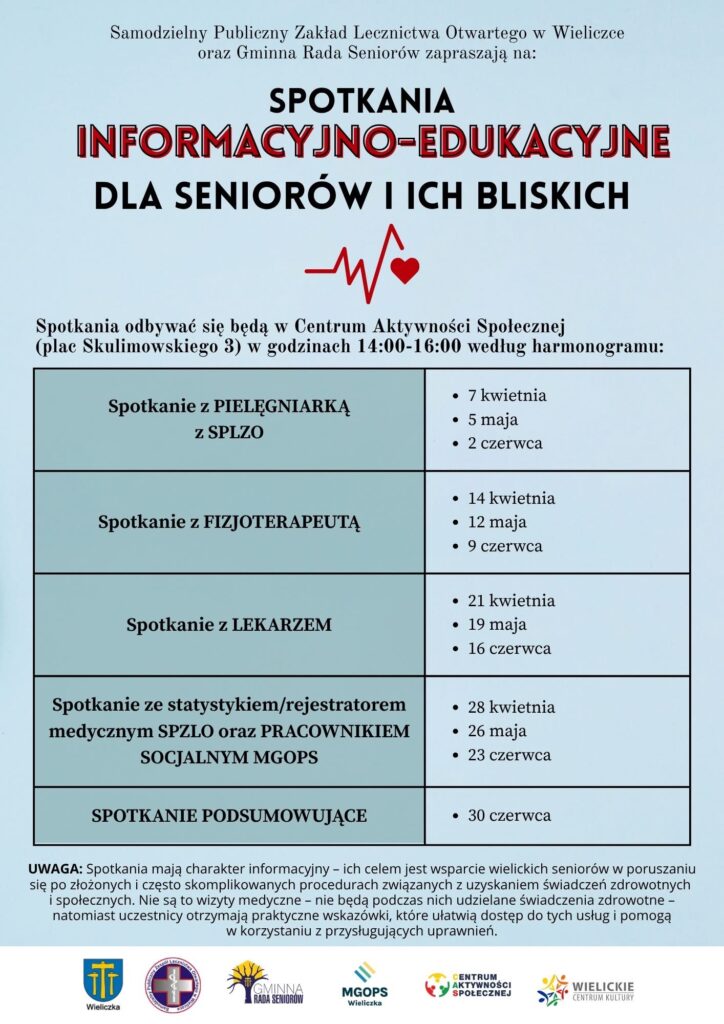 Nowy cykl spotkań informacyjno-edukacyjnych dedykowanych seniorom oraz ich bliskim w Centrum Aktywności Społecznej